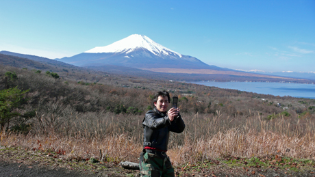 富士山と山中湖とミスター