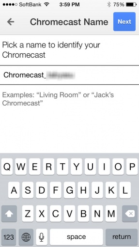 Chromecastに名前をつける