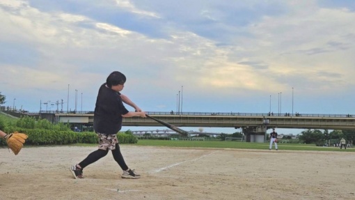 さすが経験者！良い打球でした